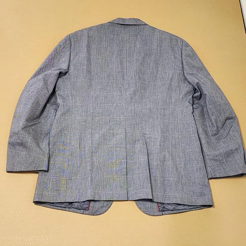 The Man's Shop Suit Mens 46 36x28 Gray Tweed Plaid 2 Piece Short Classic Fit